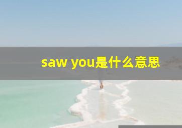 saw you是什么意思